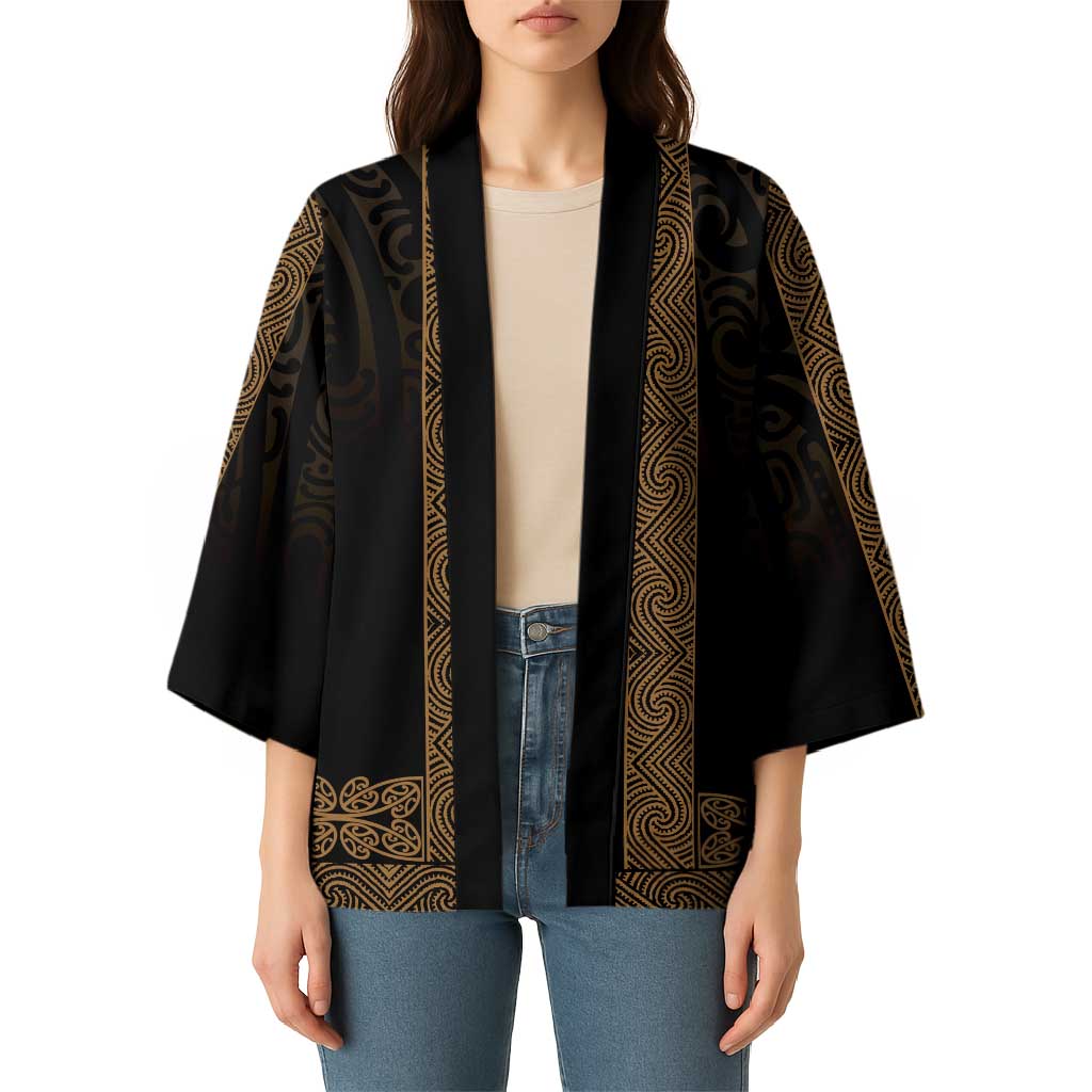 New Zealand Maori Kowhaiwhai Kimono Parauri Maui and Mangopare - Aussie Hoodie