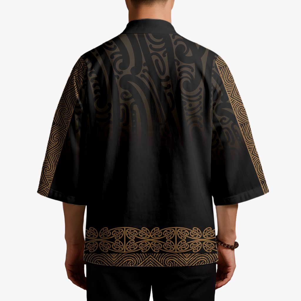 New Zealand Maori Kowhaiwhai Kimono Parauri Maui and Mangopare - Aussie Hoodie