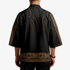 New Zealand Maori Kowhaiwhai Kimono Parauri Maui and Mangopare - Aussie Hoodie