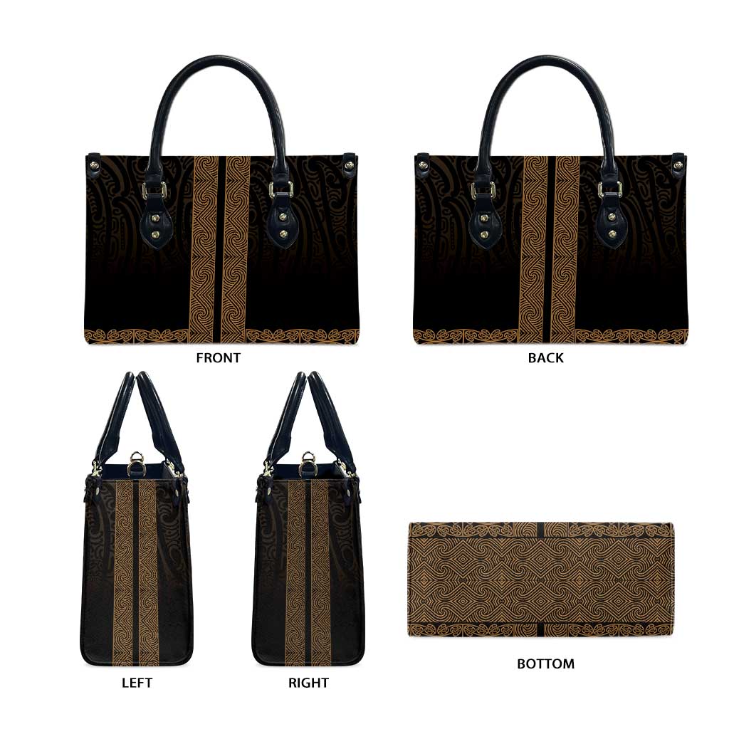 New Zealand Maori Kowhaiwhai Leather Bag Parauri Maui and Mangopare - Aussie Hoodie