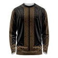 New Zealand Maori Kowhaiwhai Long Sleeve Shirt Parauri Maui and Mangopare
