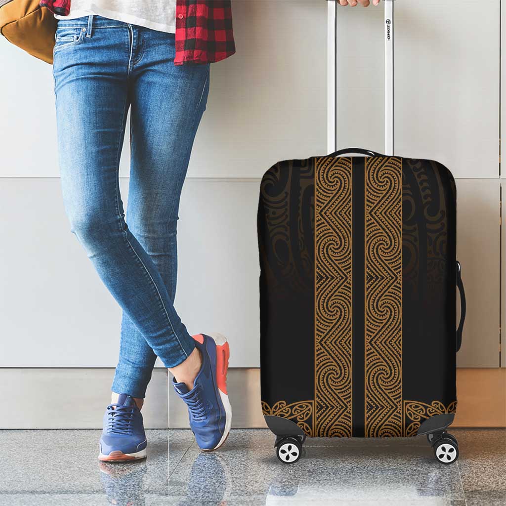 New Zealand Maori Kowhaiwhai Luggage Cover Parauri Maui and Mangopare