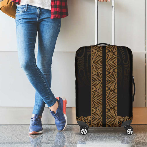 New Zealand Maori Kowhaiwhai Luggage Cover Parauri Maui and Mangopare