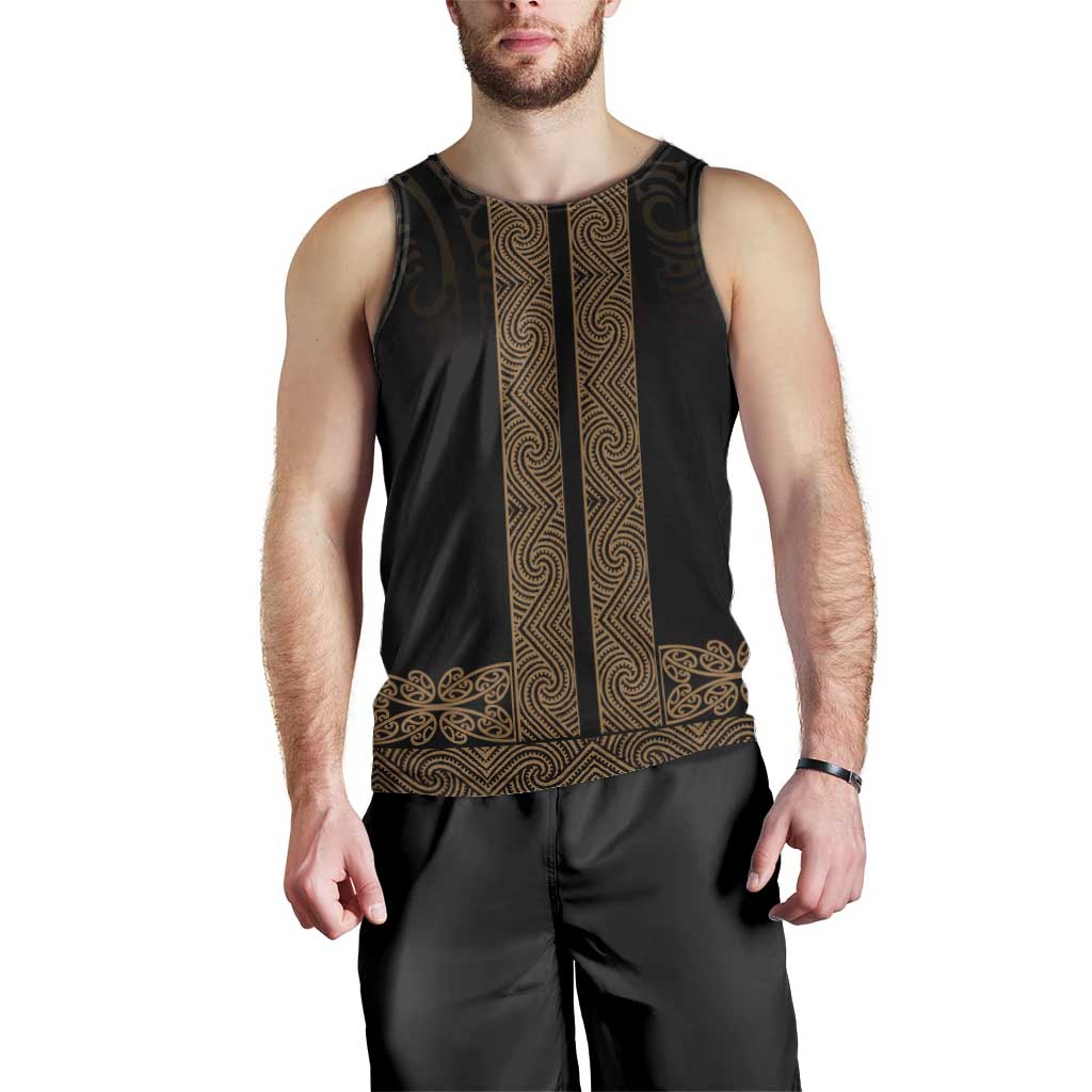 New Zealand Maori Kowhaiwhai Men Tank Top Parauri Maui and Mangopare