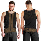 New Zealand Maori Kowhaiwhai Men Tank Top Parauri Maui and Mangopare