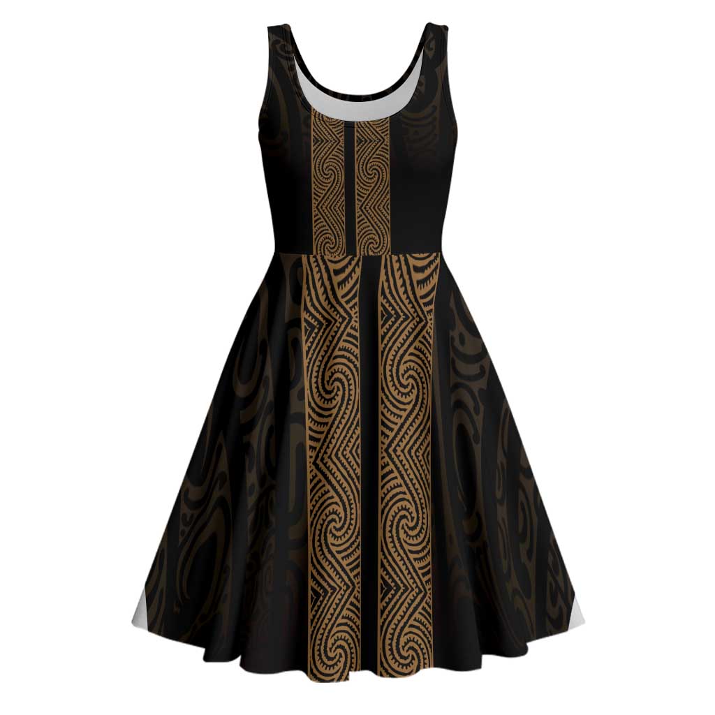 New Zealand Maori Kowhaiwhai Midi Dress Parauri Maui and Mangopare - Aussie Hoodie