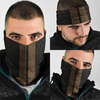 New Zealand Maori Kowhaiwhai Neck Gaiter Parauri Maui and Mangopare - Aussie Hoodie