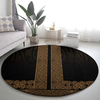 New Zealand Maori Kowhaiwhai Round Carpet Parauri Maui and Mangopare
