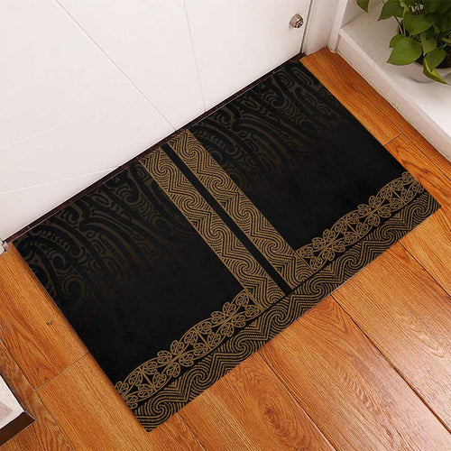 New Zealand Maori Kowhaiwhai Rubber Doormat Parauri Maui and Mangopare