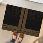 New Zealand Maori Kowhaiwhai Rubber Doormat Parauri Maui and Mangopare