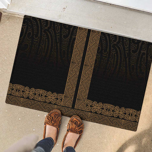 New Zealand Maori Kowhaiwhai Rubber Doormat Parauri Maui and Mangopare