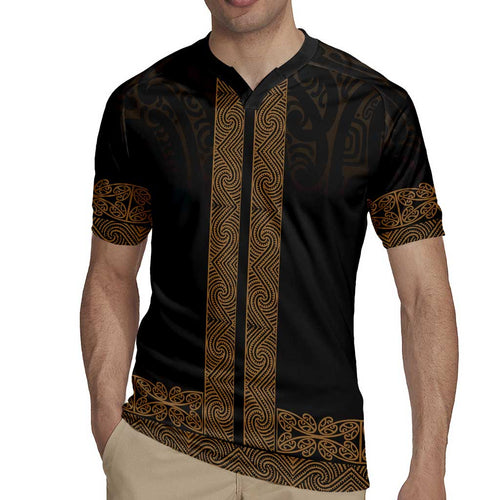 New Zealand Maori Kowhaiwhai Rugby Jersey Parauri Maui and Mangopare