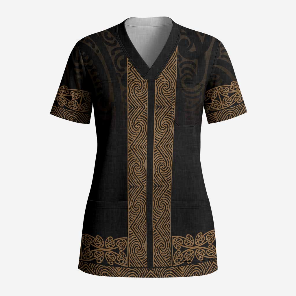 New Zealand Maori Kowhaiwhai Scrub Top Parauri Maui and Mangopare - Aussie Hoodie