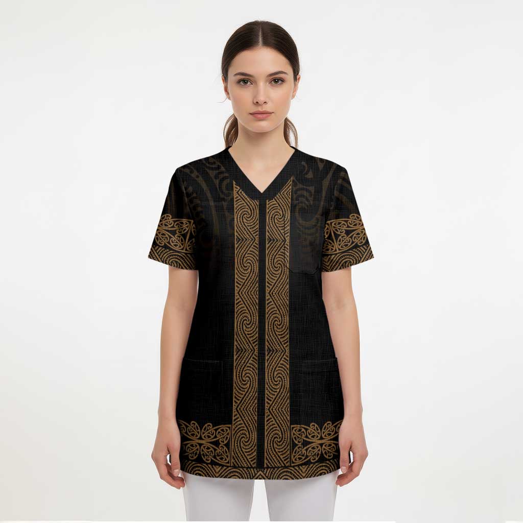 New Zealand Maori Kowhaiwhai Scrub Top Parauri Maui and Mangopare - Aussie Hoodie