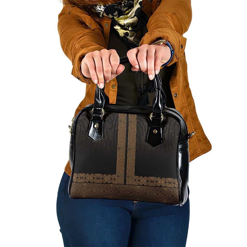New Zealand Maori Kowhaiwhai Shoulder Handbag Parauri Maui and Mangopare