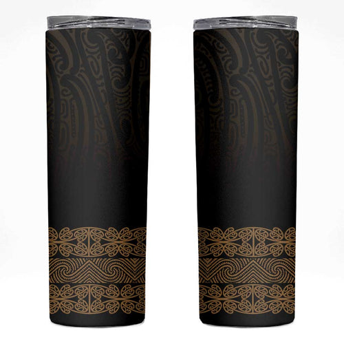 New Zealand Maori Kowhaiwhai Skinny Tumbler Parauri Maui and Mangopare