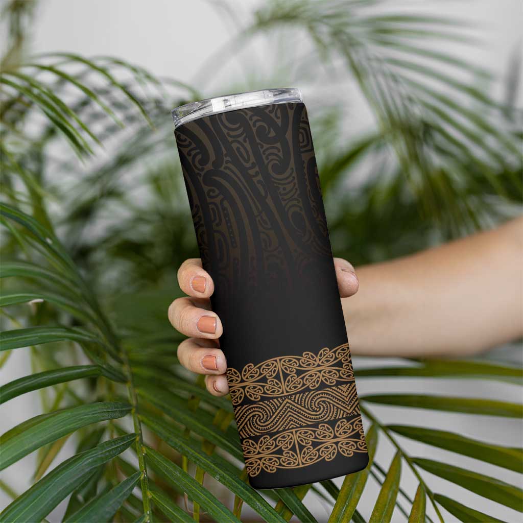 New Zealand Maori Kowhaiwhai Skinny Tumbler Parauri Maui and Mangopare