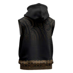 New Zealand Maori Kowhaiwhai Sleeveless Hoodie Parauri Maui and Mangopare - Aussie Hoodie