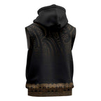 New Zealand Maori Kowhaiwhai Sleeveless Zip Hoodie Parauri Maui and Mangopare LT9