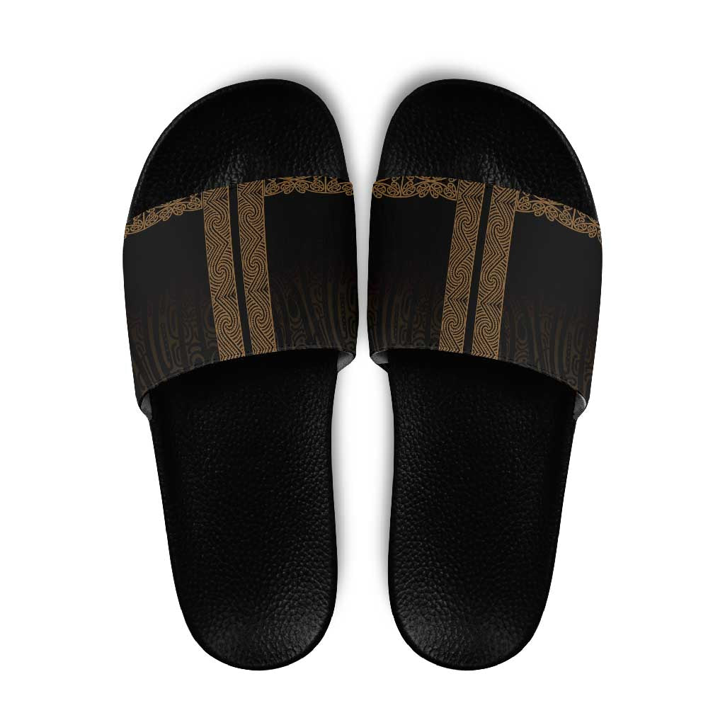 New Zealand Maori Kowhaiwhai Slide Sandals Parauri Maui and Mangopare - Aussie Hoodie