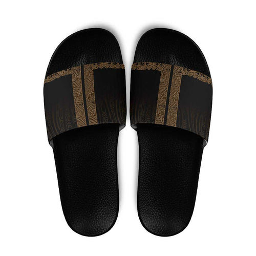 New Zealand Maori Kowhaiwhai Slide Sandals Parauri Maui and Mangopare - Aussie Hoodie