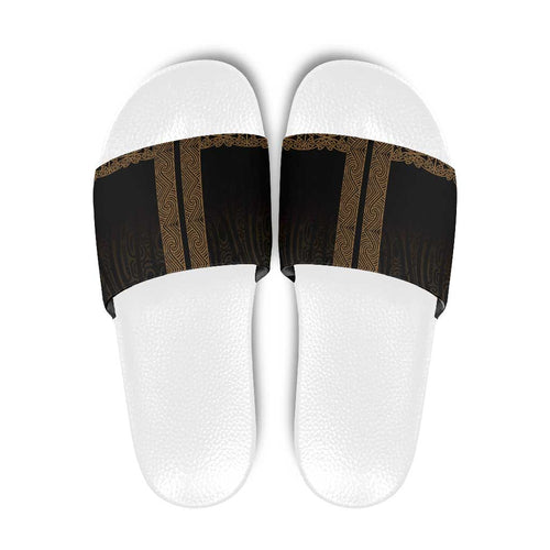 New Zealand Maori Kowhaiwhai Slide Sandals Parauri Maui and Mangopare - Aussie Hoodie