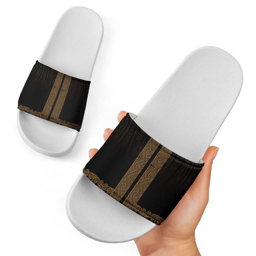 New Zealand Maori Kowhaiwhai Slide Sandals Parauri Maui and Mangopare - Aussie Hoodie