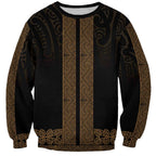 New Zealand Maori Kowhaiwhai Sweatshirt Parauri Maui and Mangopare