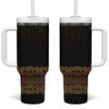 New Zealand Maori Kowhaiwhai Tumbler With Handle Parauri Maui and Mangopare