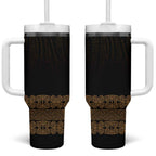 New Zealand Maori Kowhaiwhai Tumbler With Handle Parauri Maui and Mangopare
