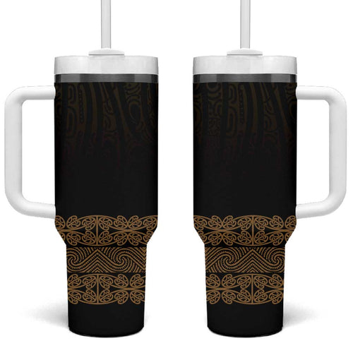 New Zealand Maori Kowhaiwhai Tumbler With Handle Parauri Maui and Mangopare