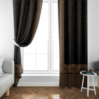 New Zealand Maori Kowhaiwhai Window Curtain Parauri Maui and Mangopare