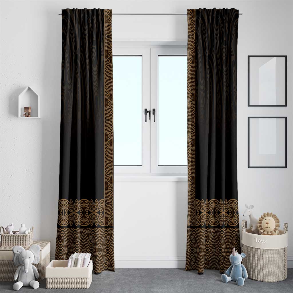 New Zealand Maori Kowhaiwhai Window Curtain Parauri Maui and Mangopare
