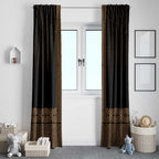 New Zealand Maori Kowhaiwhai Window Curtain Parauri Maui and Mangopare