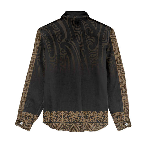 New Zealand Maori Kowhaiwhai Women Casual Shirt Parauri Maui and Mangopare