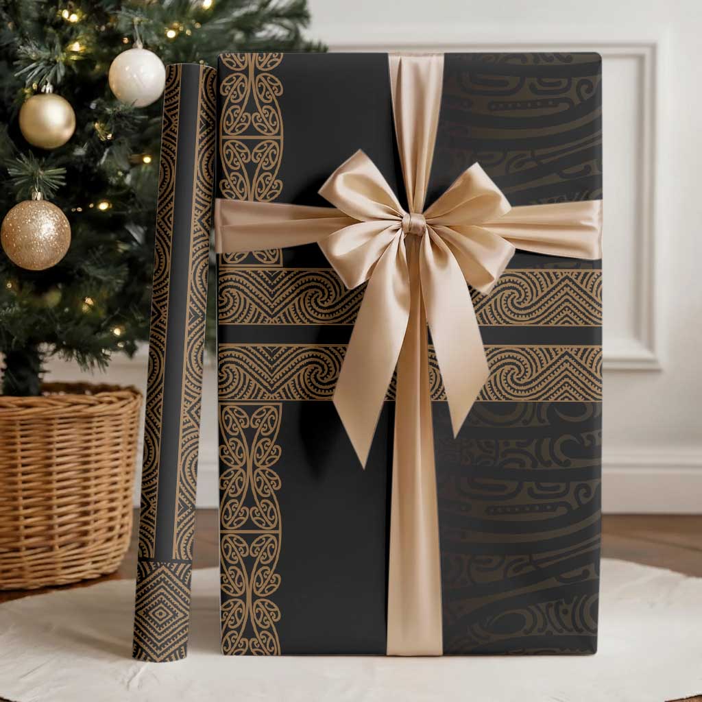 New Zealand Maori Kowhaiwhai Wrapping Paper Parauri Maui and Mangopare - Aussie Hoodie