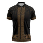 New Zealand Maori Kowhaiwhai Zipper Polo Shirt Parauri Maui and Mangopare - Aussie Hoodie