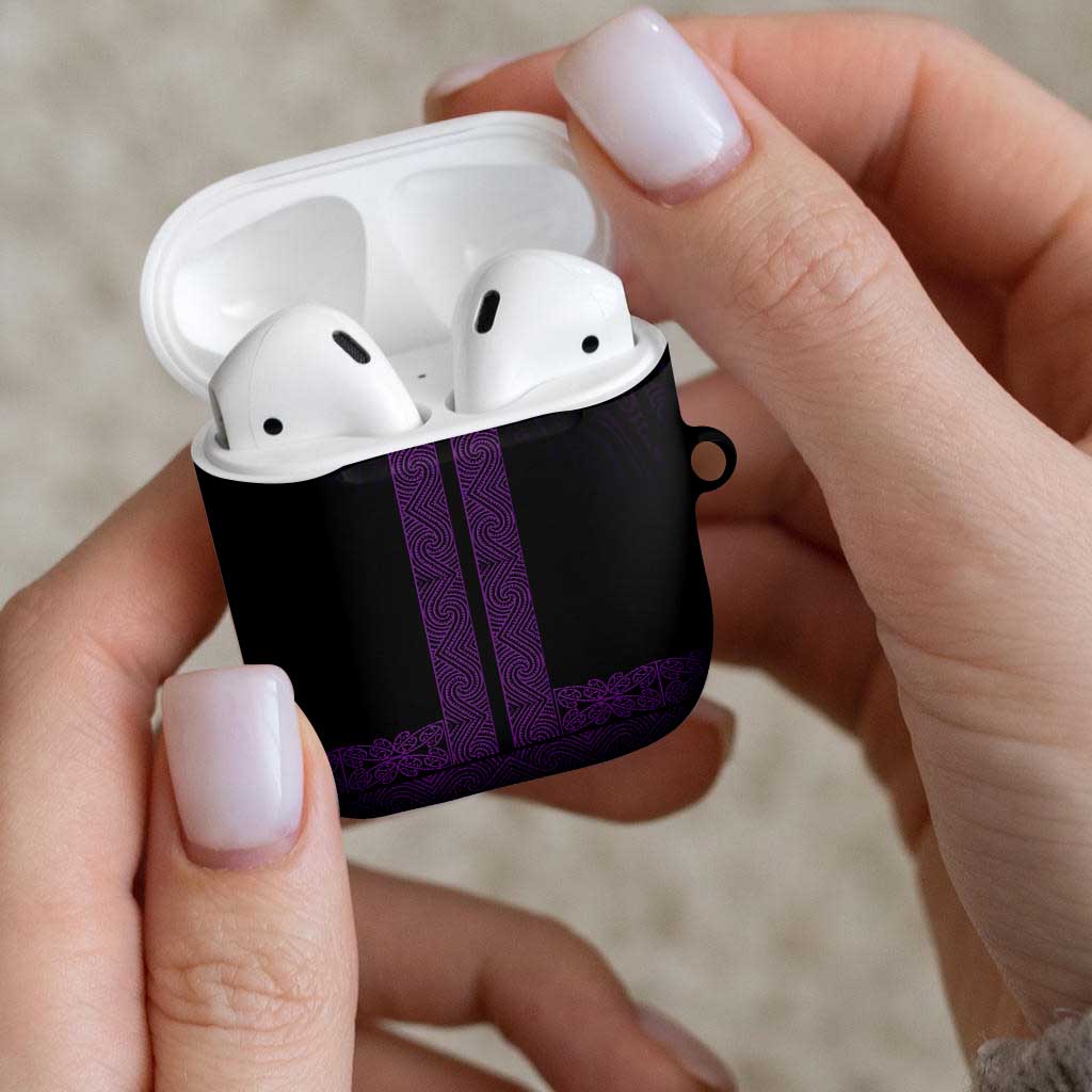 New Zealand Maori Kowhaiwhai AirPods Case Waiporoporo Maui and Mangopare - Aussie Hoodie