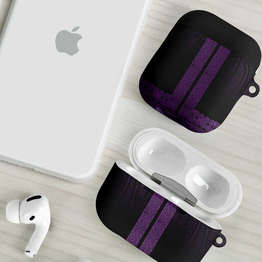 New Zealand Maori Kowhaiwhai AirPods Case Waiporoporo Maui and Mangopare - Aussie Hoodie