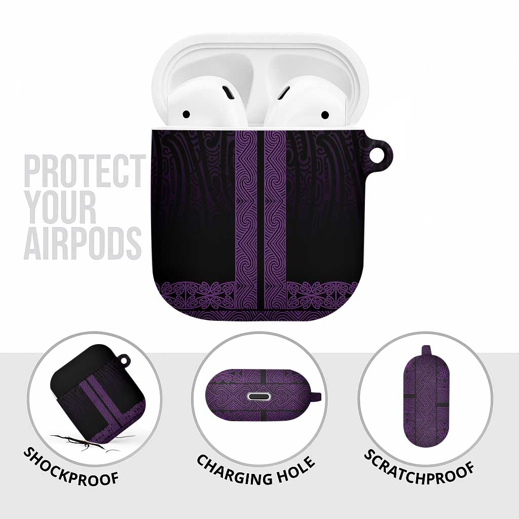 New Zealand Maori Kowhaiwhai AirPods Case Waiporoporo Maui and Mangopare - Aussie Hoodie