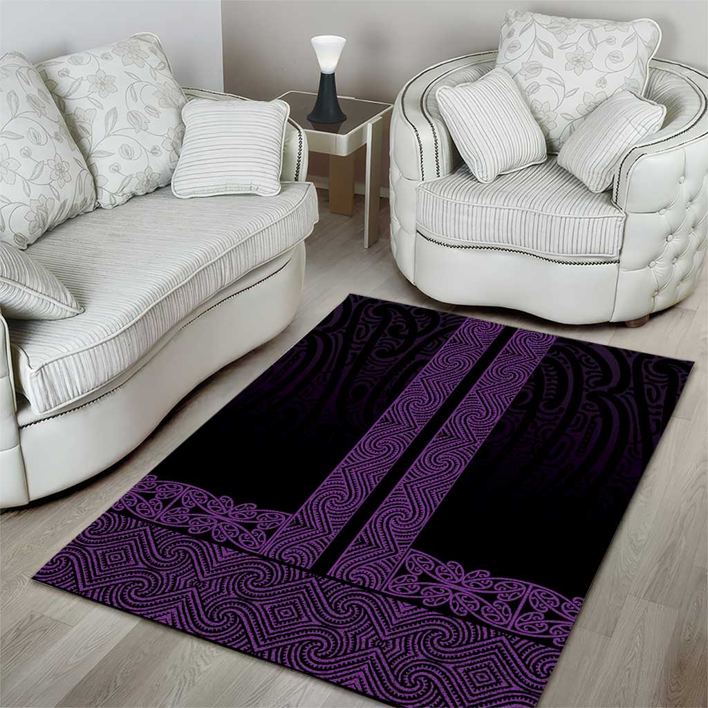 New Zealand Maori Kowhaiwhai Area Rug Waiporoporo Maui and Mangopare