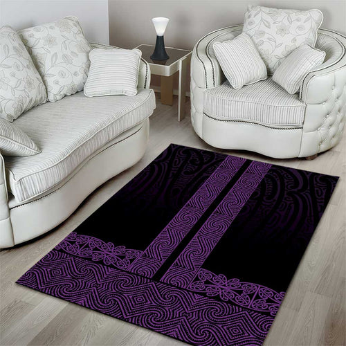 New Zealand Maori Kowhaiwhai Area Rug Waiporoporo Maui and Mangopare