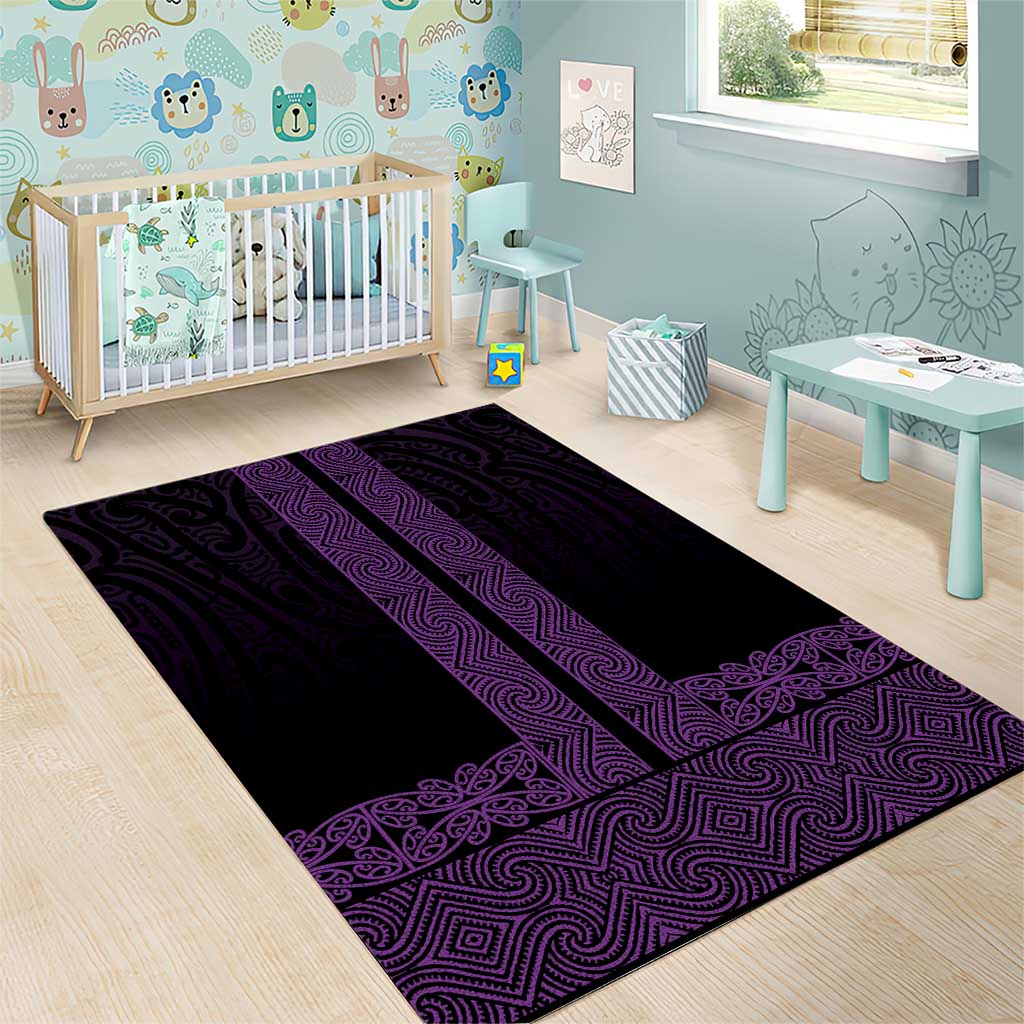 New Zealand Maori Kowhaiwhai Area Rug Waiporoporo Maui and Mangopare