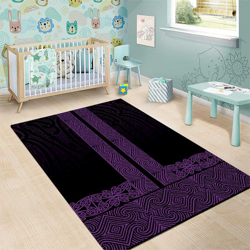 New Zealand Maori Kowhaiwhai Area Rug Waiporoporo Maui and Mangopare