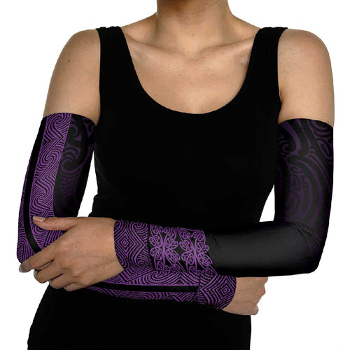 New Zealand Maori Kowhaiwhai Arm Sleeves Waiporoporo Maui and Mangopare - Aussie Hoodie