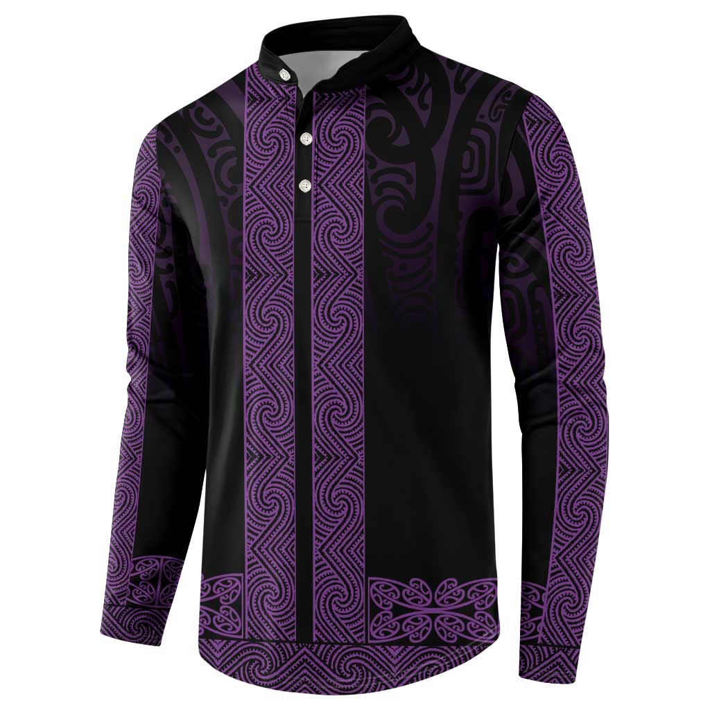 New Zealand Maori Kowhaiwhai Button Sweatshirt Waiporoporo Maui and Mangopare
