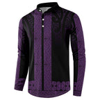 New Zealand Maori Kowhaiwhai Button Sweatshirt Waiporoporo Maui and Mangopare