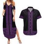 New Zealand Maori Kowhaiwhai Couples Matching Summer Maxi Dress and Hawaiian Shirt Waiporoporo Maui and Mangopare