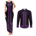 New Zealand Maori Kowhaiwhai Couples Matching Tank Maxi Dress and Long Sleeve Button Shirt Waiporoporo Maui and Mangopare