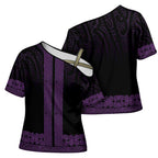 New Zealand Maori Kowhaiwhai Cross Shoulder Shirt Waiporoporo Maui and Mangopare - Aussie Hoodie